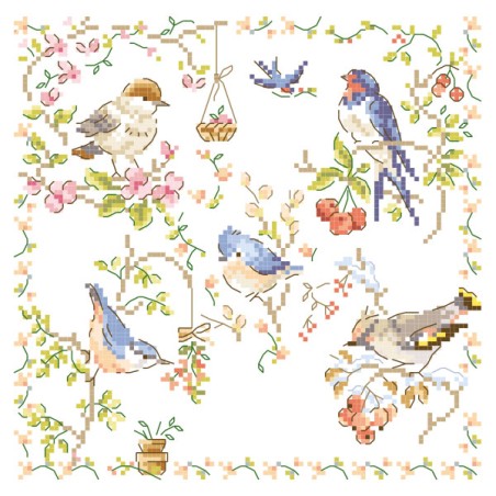 Aïda « Aux oiseaux» Tea Towel