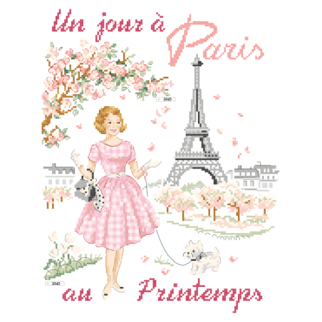 Lin : Torchon «Un jour à Paris au Printemps»