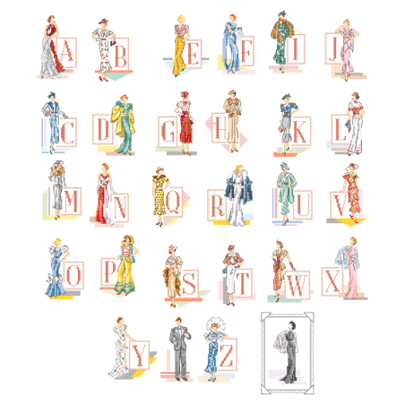 «Années Glamour» Alphabet Chart