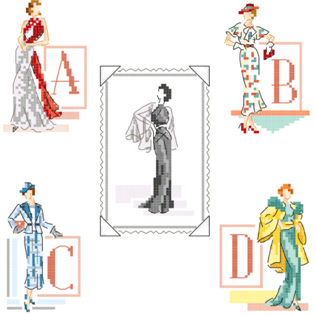 «Années Glamour» Alphabet Chart