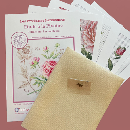 Linen : «Pivoine» Study (maxi-pattern)