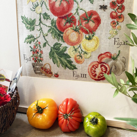 Linen «Tomates» Study (maxi pattern)