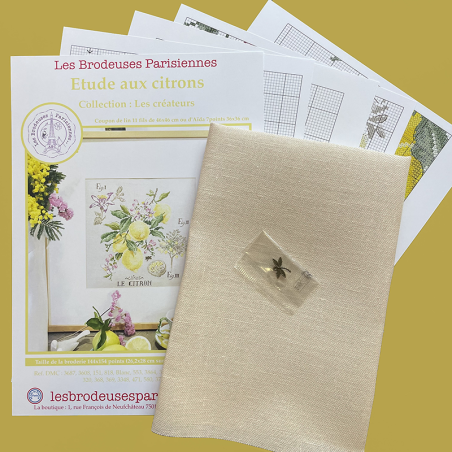 Linen «Citrons» Study (maxi pattern)