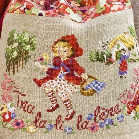 Linen «Petit chaperon rouge» Backpack